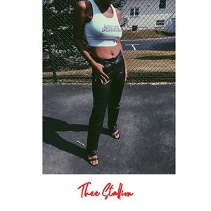 Genuine leather pants